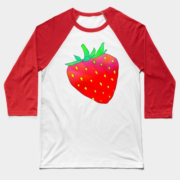 Trippy Strawberry Variation 4 Baseball T-Shirt by lolosenese